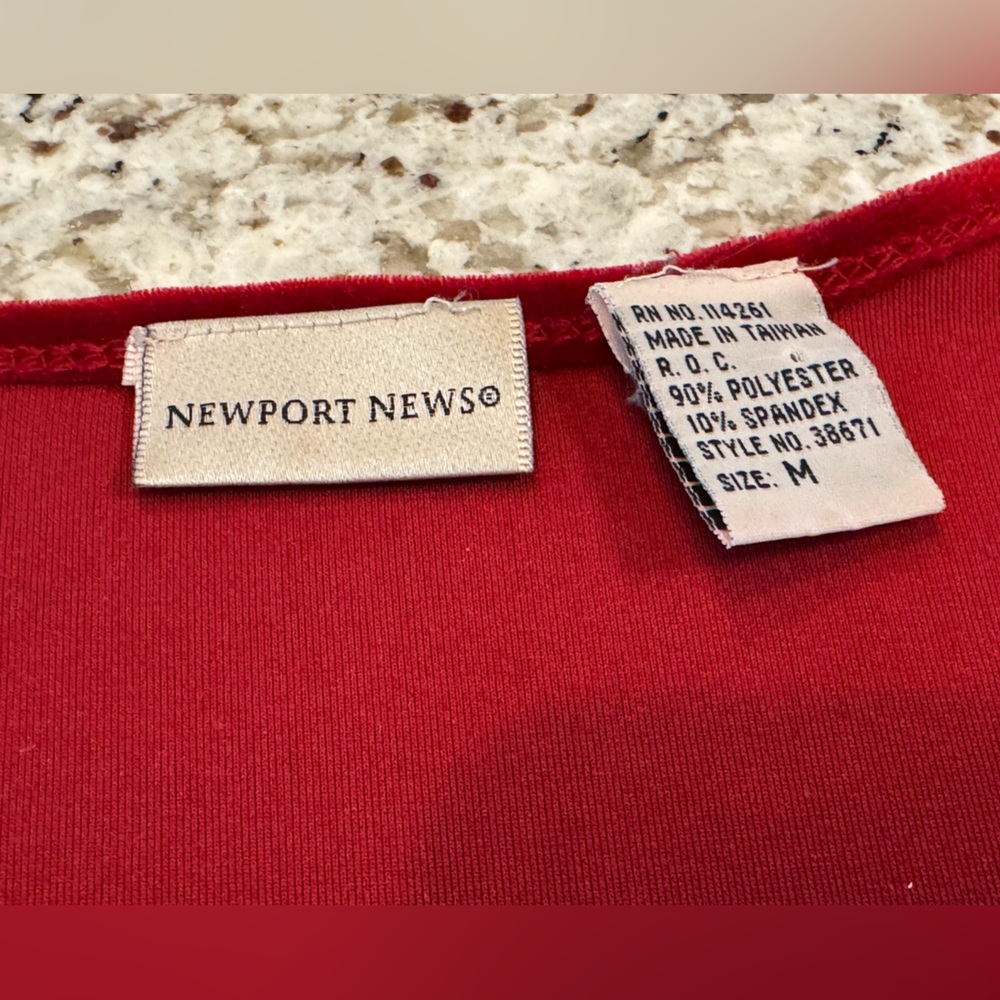 Newport News Elegant Red Long Sleeve Dress - Picture 6 of 6